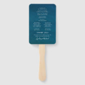 エレガントビーチブルー海結婚式 プログラム ハンドファン (裏面)