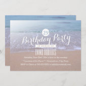 エレガントビーチモーニング25thバースデーパーティー 招待状 (正面/裏面)