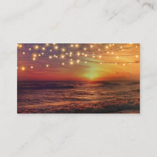 エレガントビーチライツサマー結婚ズのWebサイトカード エンクロージャーカード (裏面)