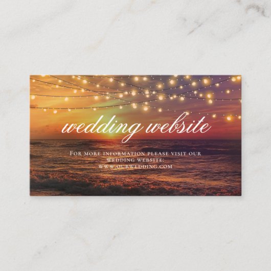 エレガントビーチライツサマー結婚ズのWebサイトカード エンクロージャーカード (正面)