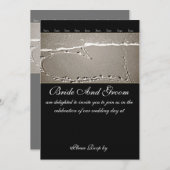 エレガントビーチラブハート結婚式招待状 招待状 (正面/裏面)