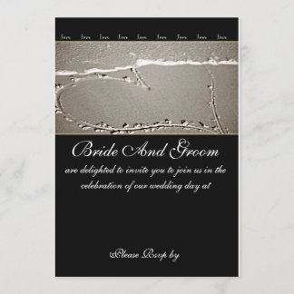 エレガントビーチラブハート結婚式招待状 招待状