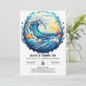 エレガントビーチ波子供の誕生日 招待状 (スタンド正面)