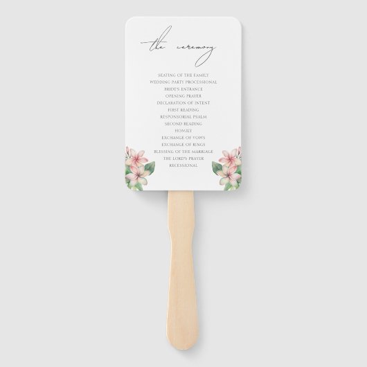 エレガントビーチ熱帯結婚式 プログラム ハンドファン (裏面)