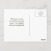 エレガントビーチ結婚式ガウンブライダルシャワーサンキューユー ポストカード (裏面)