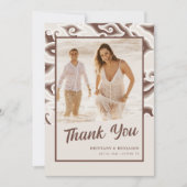 エレガントビーチ結婚式サンキューカードカスタム写真 サンキューカード (正面)
