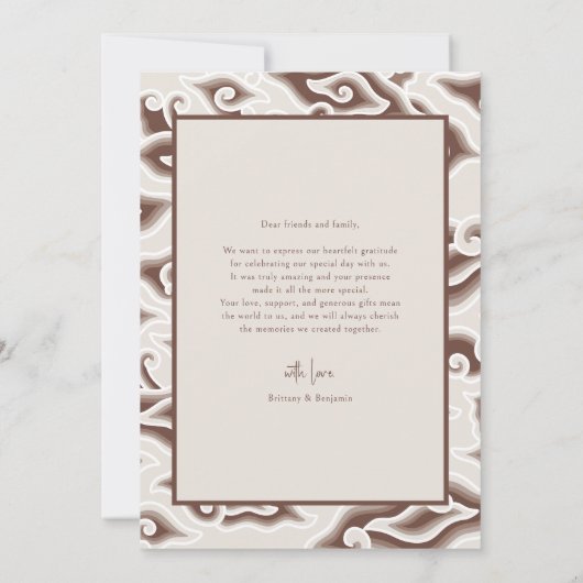 エレガントビーチ結婚式サンキューカードカスタム写真 サンキューカード (裏面)