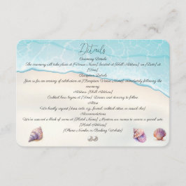 エレガントビーチ結婚式シーシェル真珠航海の エンクロージャーカード