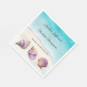 エレガントビーチ結婚式シーシェル真珠航海の スタンダードランチョンナプキン (角)