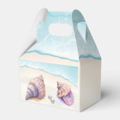 エレガントビーチ結婚式シーシェル真珠航海の フェイバーボックス (裏面サイド)