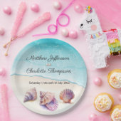 エレガントビーチ結婚式シーシェル真珠航海の ペーパープレート (パーティー)