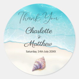 エレガントビーチ結婚式シーシェル真珠航海の ラウンドシール