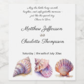 エレガントビーチ結婚式シーシェル真珠航海の ワインラベル (シングルラベル)