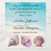 エレガントビーチ結婚式シーシェル真珠航海の ワインラベル (シングルラベル)