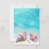 エレガントビーチ結婚式シーシェル真珠航海の 出欠カード (裏面)