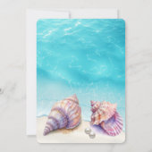 エレガントビーチ結婚式シーシェル真珠航海の 招待状 (裏面)