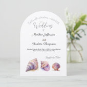 エレガントビーチ結婚式シーシェル真珠航海の 招待状 (スタンド正面)
