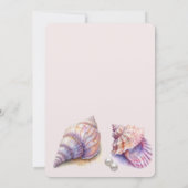 エレガントビーチ結婚式シーシェル真珠航海の 招待状 (裏面)