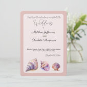 エレガントビーチ結婚式シーシェル真珠航海の 招待状 (スタンド正面)