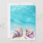 エレガントビーチ結婚式シーシェル真珠航海の 招待状 (裏面)