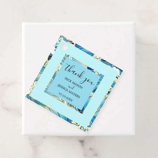 エレガントビーチ結婚式パターパーソナライズされたン画像 フェイバータグ (インサイチュ)