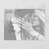 エレガントビーチ結婚式写真の保存日付 案内ポストカード (裏面)