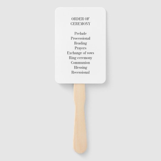 エレガントビーチ結婚式式プログラム注文ハート ハンドファン (裏面)