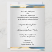 エレガントビーチ結婚式招待状赤いハート 招待状 (裏面)