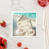 エレガントビーチ結婚式招待状 スタンダードカクテルナプキン (インサイチュ)