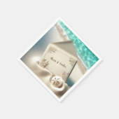 エレガントビーチ結婚式招待状 スタンダードカクテルナプキン (角)