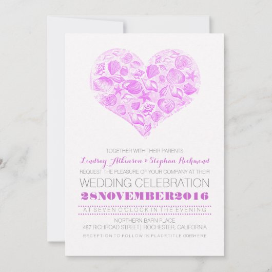 エレガントビーチ結婚式招待状 招待状 (正面)