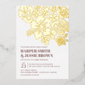 エレガントビーチ結婚式招待 箔招待状 (正面)
