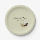 エレガントビーチ結婚式沿岸海先 ペーパープレート (正面)