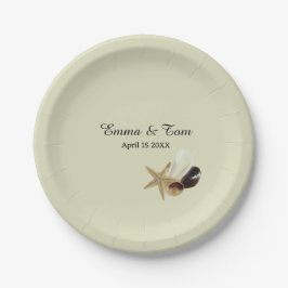 エレガントビーチ結婚式沿岸海先 ペーパープレート