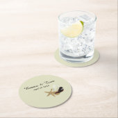 エレガントビーチ結婚式沿岸海先 ラウンドペーパーコースター (インサイチュ)