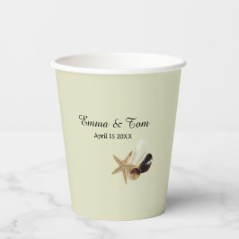 エレガントビーチ結婚式沿岸海先 紙コップ