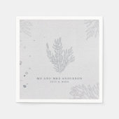 エレガントビーチ結婚式 スタンダードカクテルナプキン (正面)