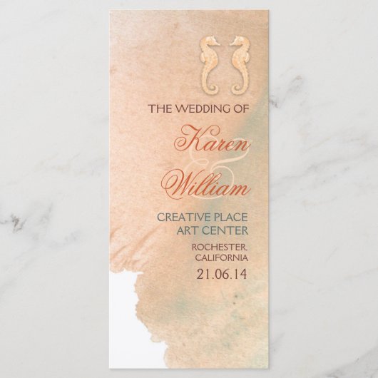 エレガントビーチ結婚式 プログラム (正面)