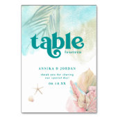 エレガントビーチ |シーサイド砂丘パーソナライズされた結婚ズ テーブルナンバー (正面)