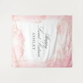 エレガントピかわいらしンク水カラー金ゴールド甘い16パーティー タペストリー (正面(横))