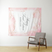 エレガントピかわいらしンク水カラー金ゴールド甘い16パーティー タペストリー (インサイチュ(横))