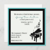 エレガントピアノリサイタル招待状 招待状 (正面/裏面)