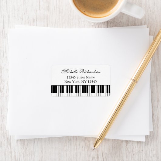 エレガントピアノ先生またはピアニスト住所 シール (インサイチュ)