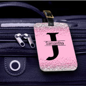 エレガントピガーリーック銀フェイクグリッター ラゲッジタグ