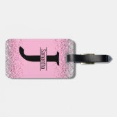 エレガントピガーリーック銀フェイクグリッター ラゲッジタグ (裏面横)