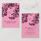 エレガントピガーリーンク及びブラック美しい顔 名刺 (正面/裏面)