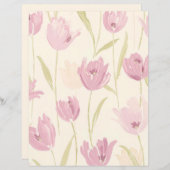 エレガントピガーリーンク花柄スクラップブック紙 (正面/裏面)