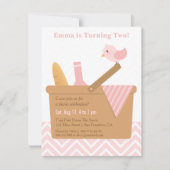 エレガントピクニックガールズバースデーパーティー招待状 招待状 (正面)