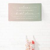 エレガントピグラデーションンク&グリーンブライダルシャワーへようこそ 横断幕 (インサイチュ)