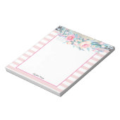 エレガントピスタイリッシュンクストライプ、水彩花 ノートパッド (回転)